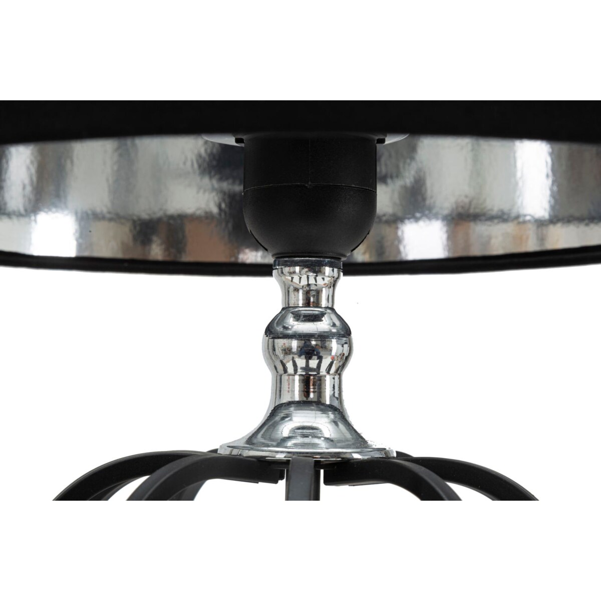 Lampa stołowa Darky, kolor czarny i srebrny, żelazo i PVC, 28 x 28 x 44,5 cm, 1 x E27, max. 40 W, styl glamour, do salonu i sypialni, Mauro Ferretti