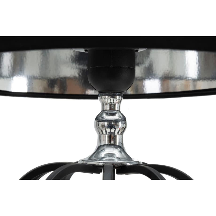 Lampa stołowa Darky, kolor czarny i srebrny, żelazo i PVC, 28 x 28 x 44,5 cm, 1 x E27, max. 40 W, styl glamour, do salonu i sypialni, Mauro Ferretti