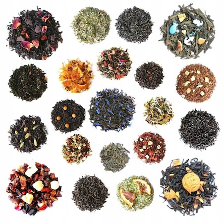 ZESTAW PREZENTOWY UPOMINKOWY BOX - 21 RÓŻNYCH HERBAT SYPANYCH W SASZETKACH - PREZENT UPOMINEK DLA TATY TEŚCIA NA DZIEŃ OJCA URODZINY