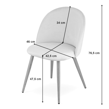 Krzesło Do Jadalni Kuchni Salonu Bello - Aksamit Beż / Nogi Czarne X 2