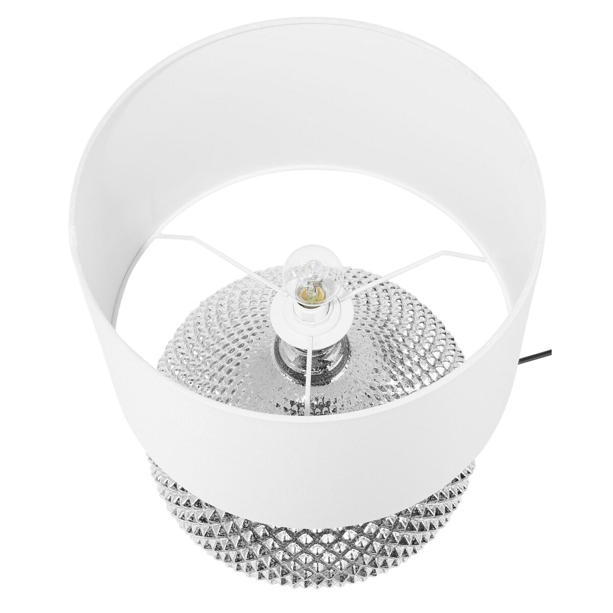 Lampa stołowa szklana srebrna MADON