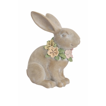 Dekoracja - ceramiczny królik z obrożą LED 29,7x25,5x14,3 cm