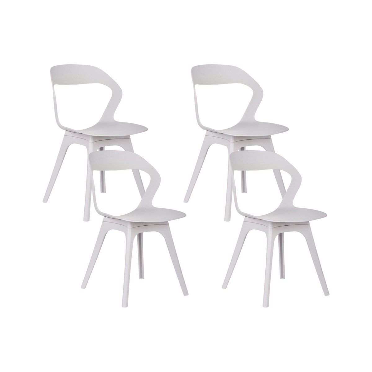 Zestaw 4 krzeseł LACHANIA Beżowoszary