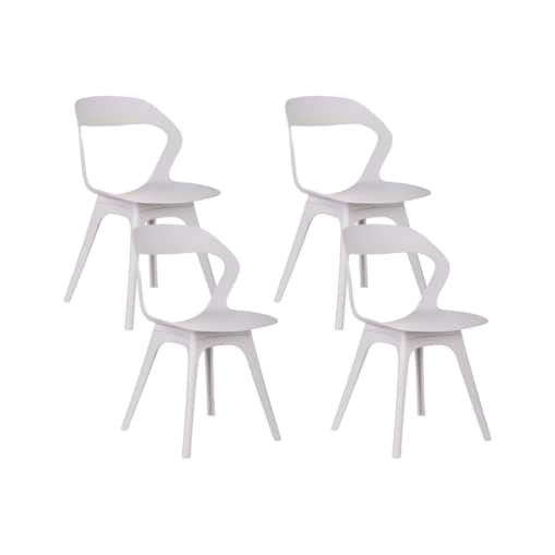 Zestaw 4 krzeseł LACHANIA Beżowoszary