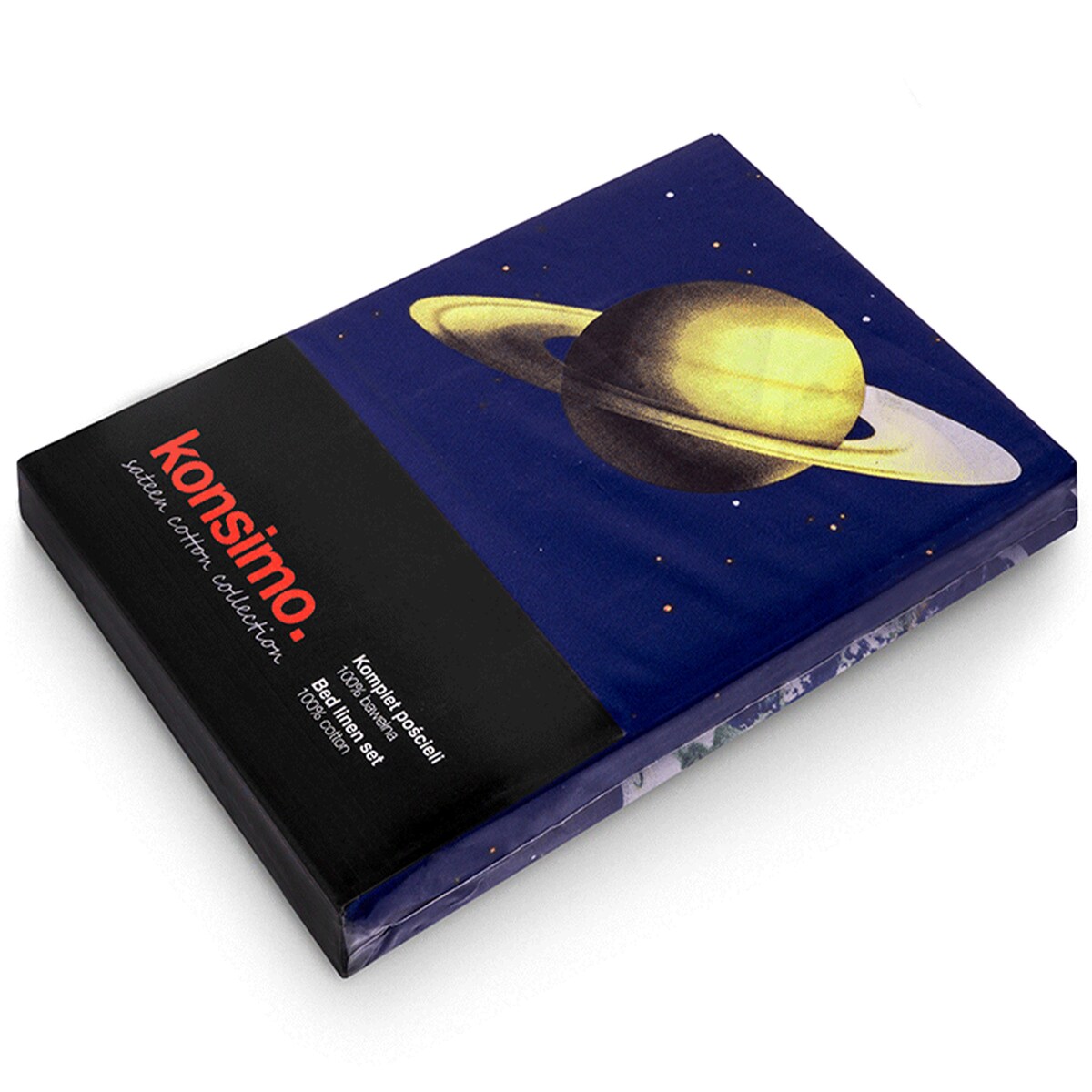 konsimo SIDUS bawełniany komplet pościeli, 140x200, granatowy, planety