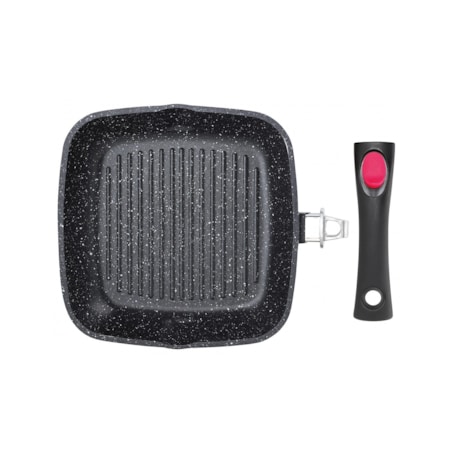 Patelnia grillowa z powłoką granitową 28cm z odpinanym uchwytem KINGHOFF