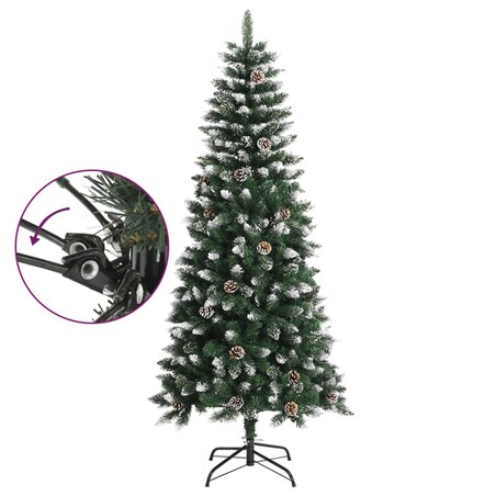 vidaXL Sztuczna choinka ze stojakiem, zielona, 150 cm, PVC