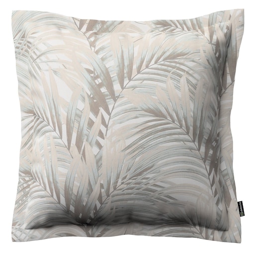 Poszewka Mona na poduszkę 45x45 beżowo-kremowe liście palmy na białym tle