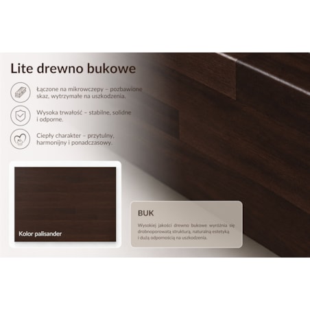 Drewniane bukowe biurko / toaletka z szufladami Visby EDDA / kolor palisander