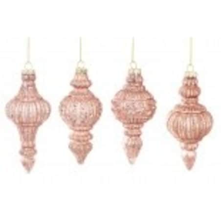 Bombka szklana 4szt. 14x6, 12,5 cm JOLANDA różowa