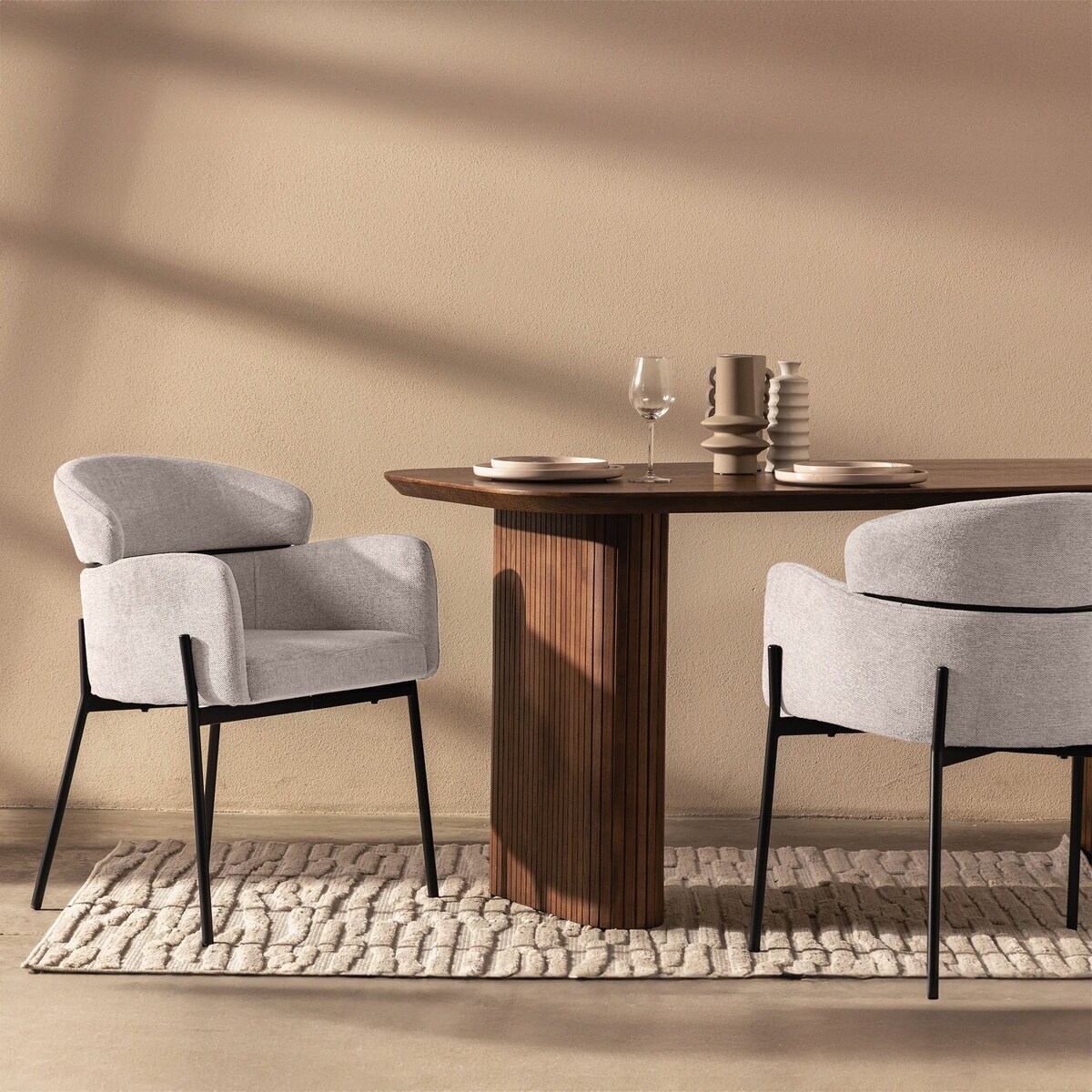 Krzesło z podłokietnikami beżowe Granada, kpl 2 szt.