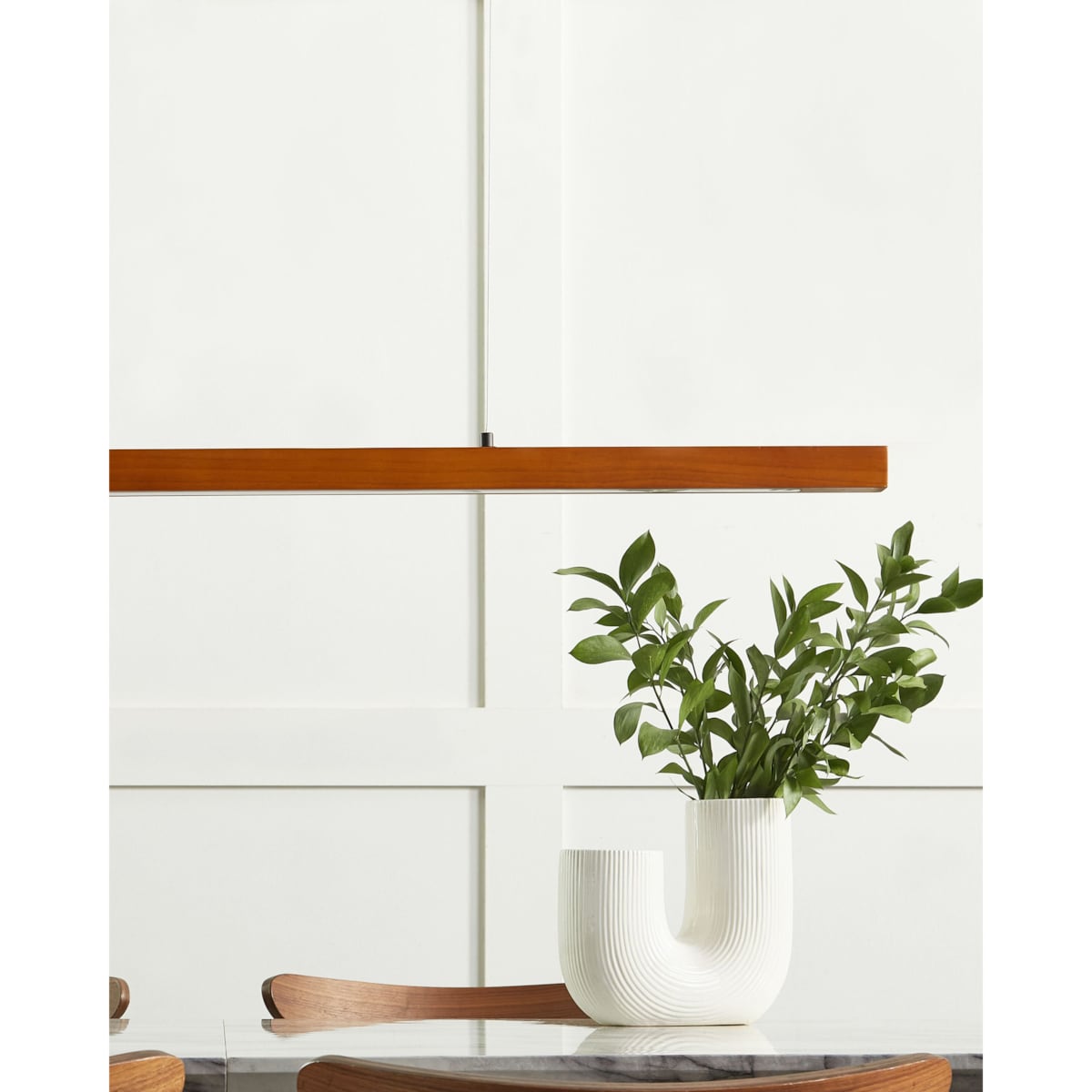 Lampa wisząca LED ze ściemniaczem drewniana ciemna STEWARTS