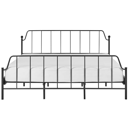 Łóżko metalowe 180 x 200 cm czarne MAURESSAC