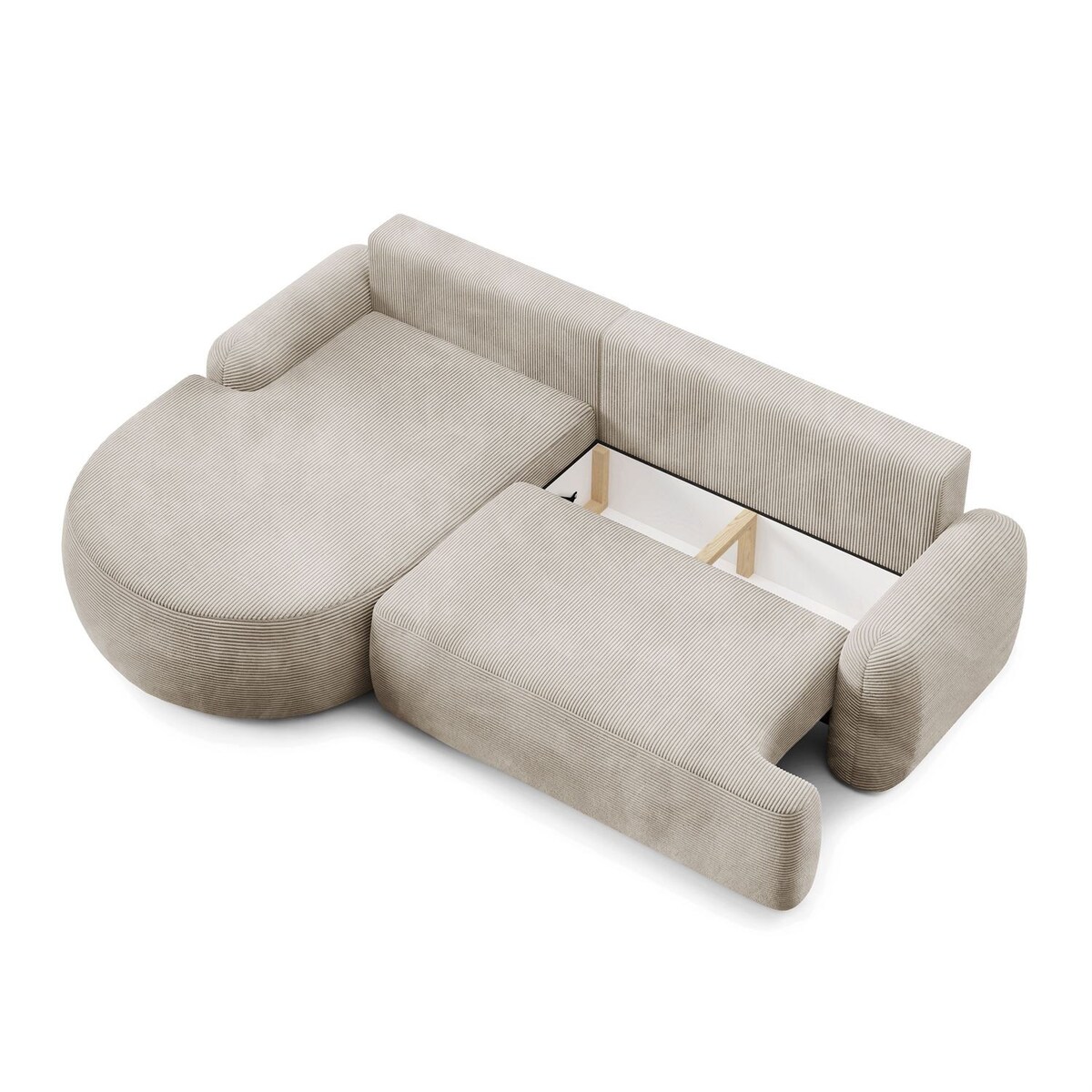 Zaokrąglony narożnik CLEO II z funkcją spania, wersja lewa, Poso 100