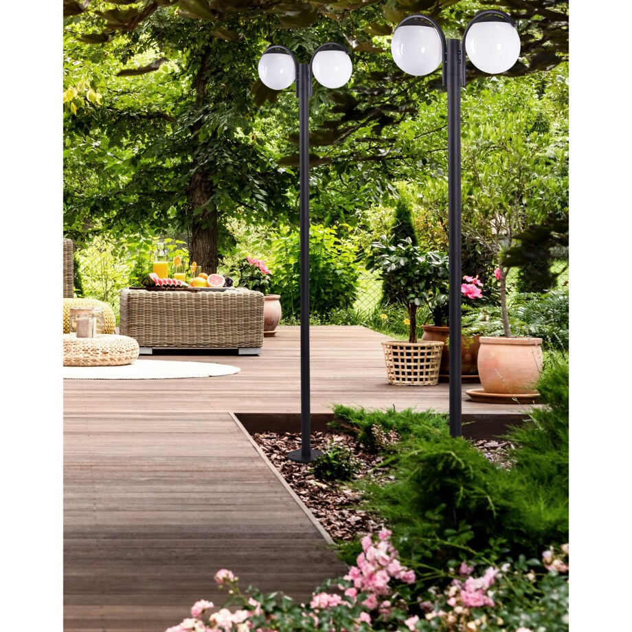 Latarnia ogrodowa 2-punktowa czarna KULSI