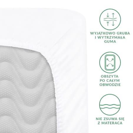 Prześcieradło satynowe z gumką białe 160 x 200 cm