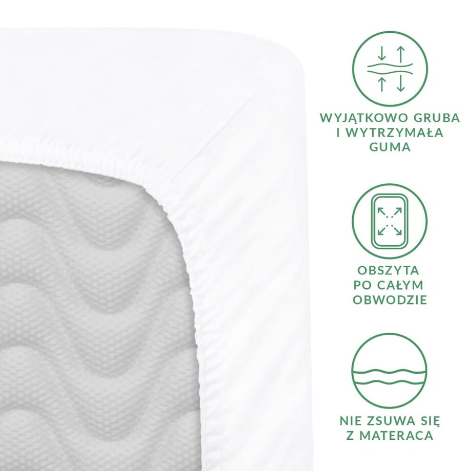 Prześcieradło satynowe z gumką białe 160 x 200 cm