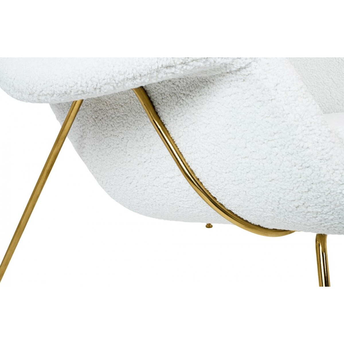 Fotel skandynawski COZY TEDDY JH-C06.WHITE z podnóżkiem biały, King Home