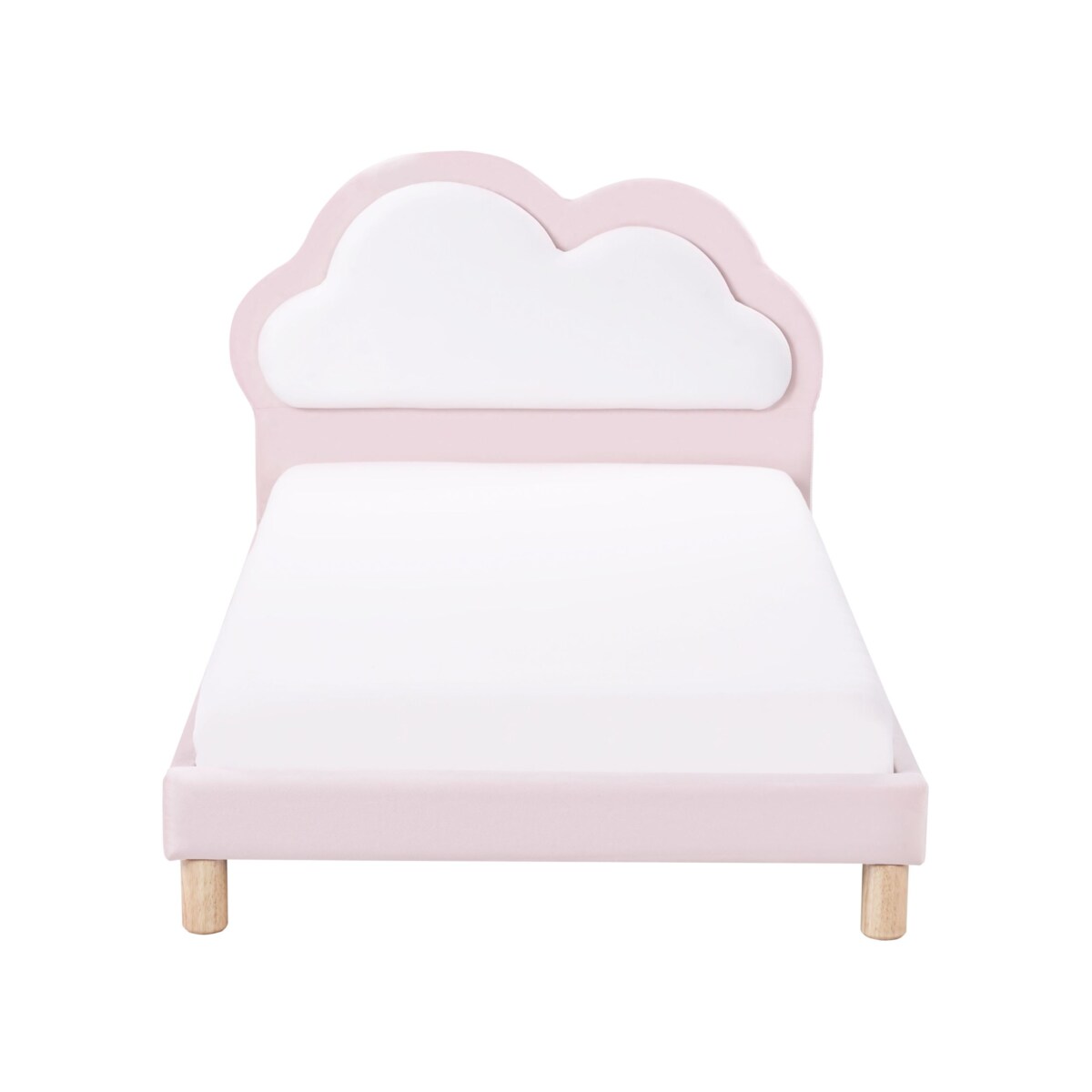 Łóżko Welur MAZOU 90 x 200 cm Różowy