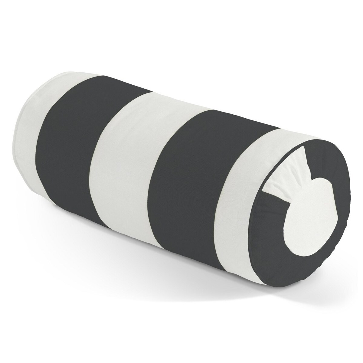 Poduszka wałek z zakładkami, pasy czarno-białe, Ø20 x 50 cm, Aria