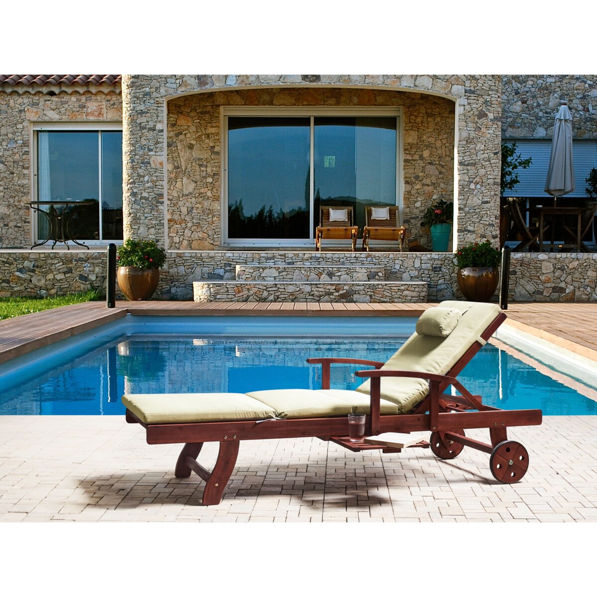 Poduszka na krzesło ogrodowe TOSCANA/JAVA/AMANTEA PREMIUM 188 x 59 cm Zielony