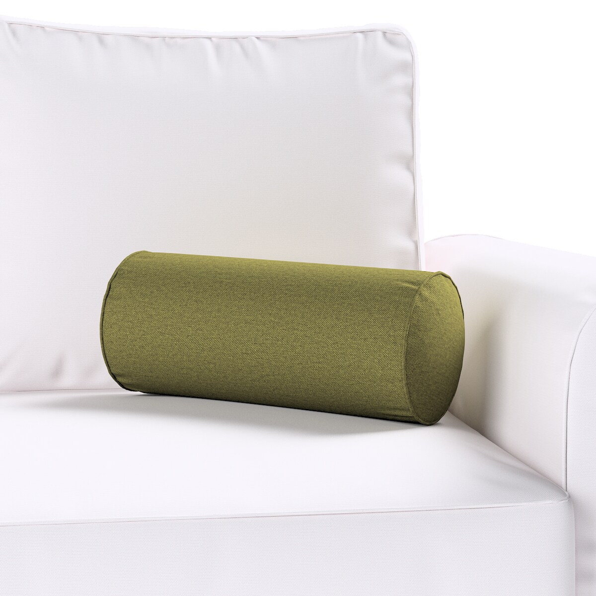 Poduszka wałek prosty, oliwkowa zieleń, Ø16 x 40 cm, Etna