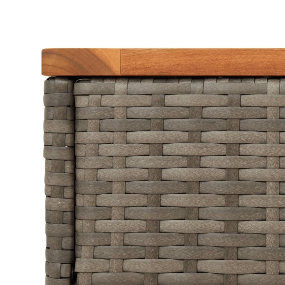 vidaXL Stolik ogrodowy z drewnianym blatem, szary, 58x27,5x55 cm