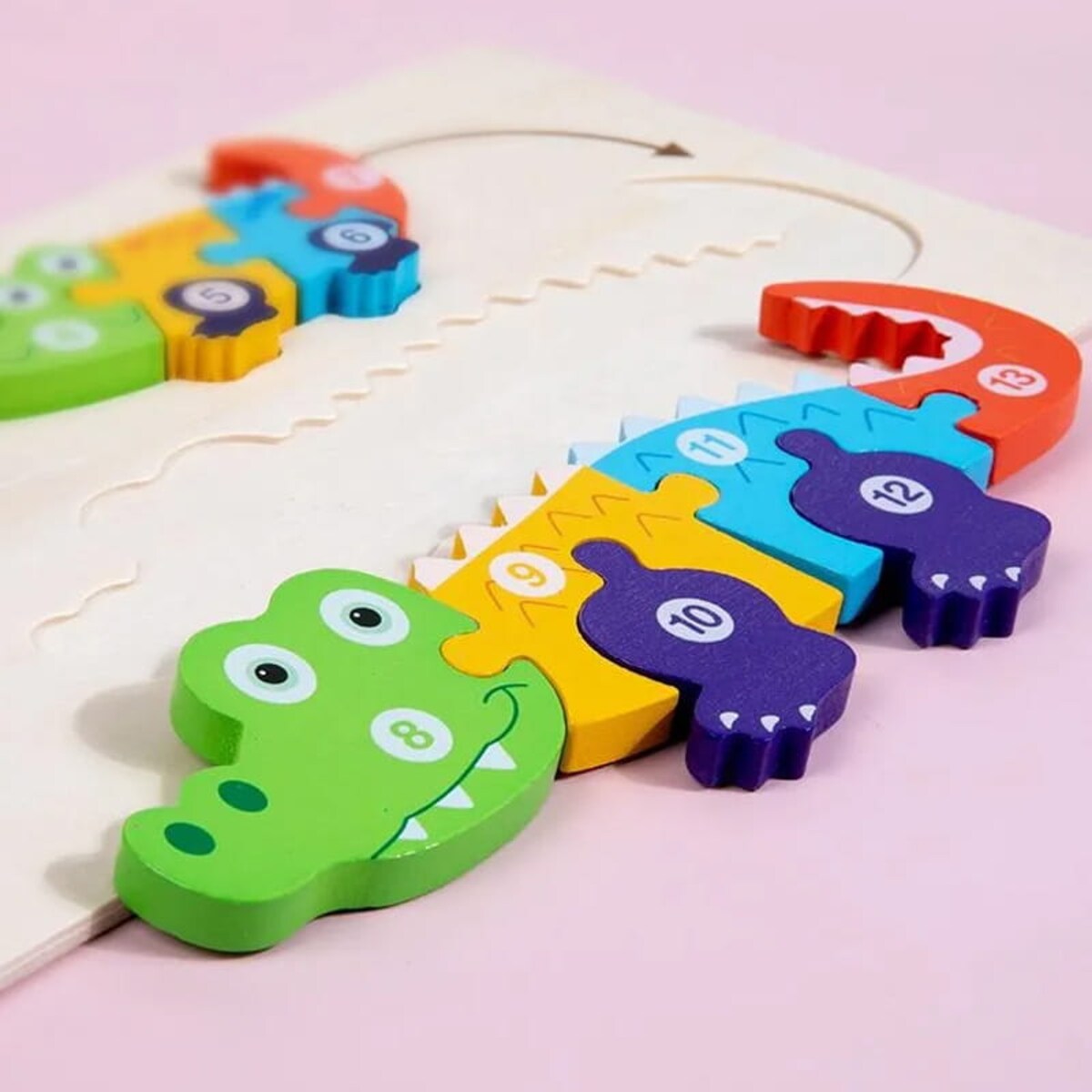 Puzzle drewniane - od Małego do Dużego - Dinozaur