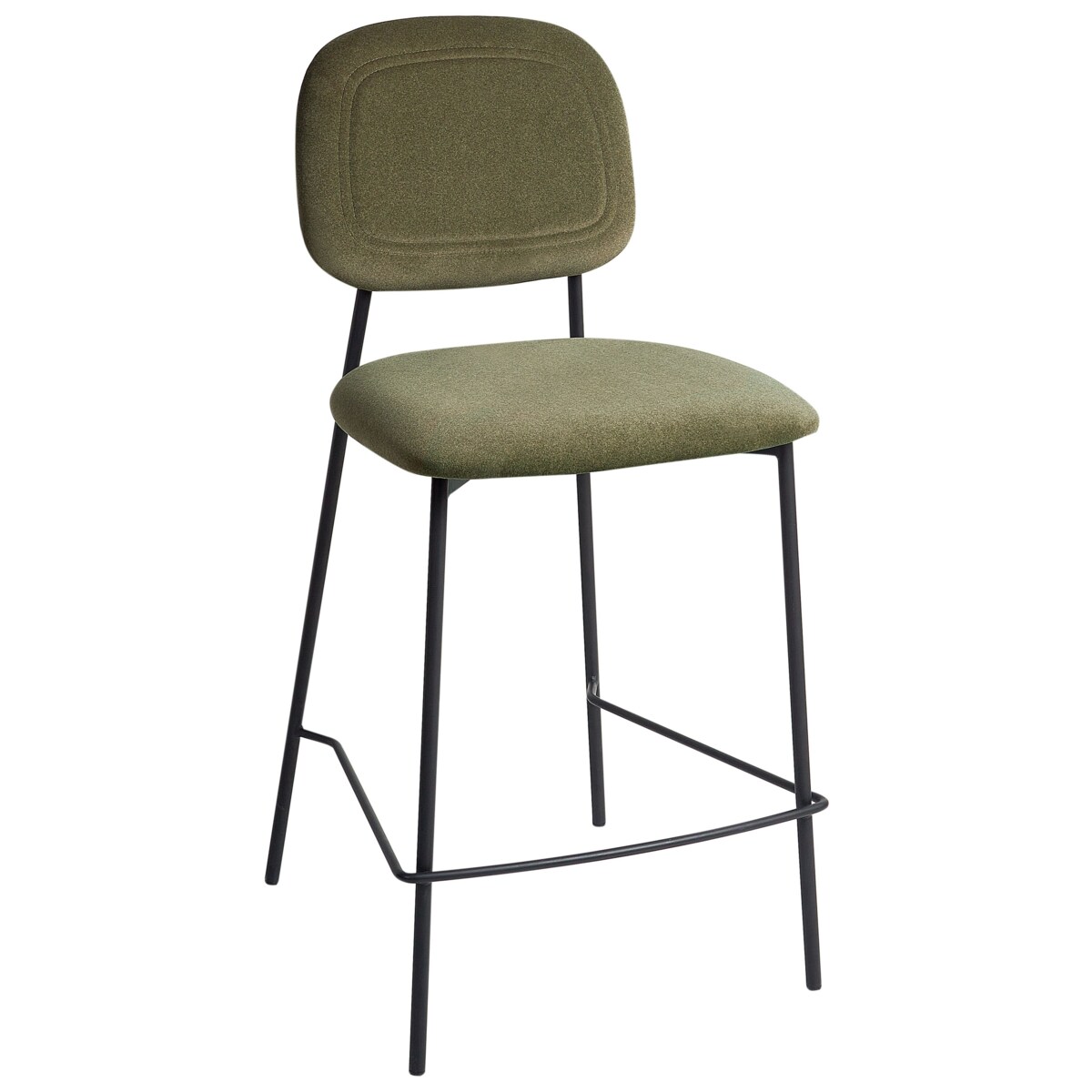 Krzesło barowe Zestaw 2 Welur Oliwkowy DUETTE