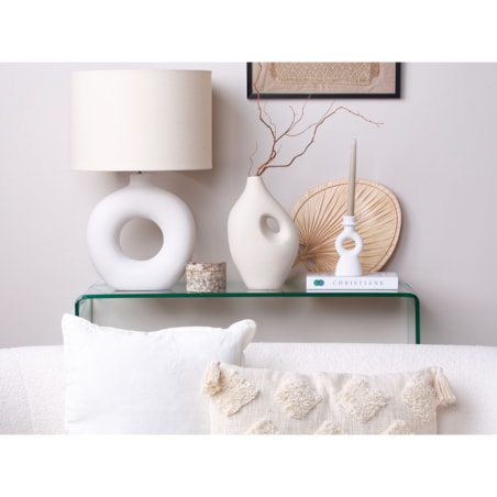 Wazon na kwiaty ceramiczny 32 cm biały KOMOTINI