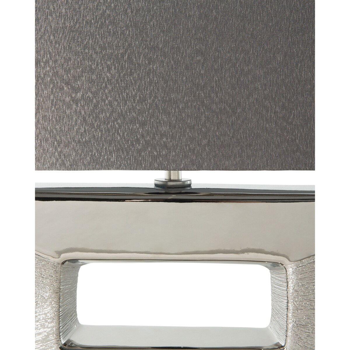 Lampka nocna porcelanowa srebrna ONYX