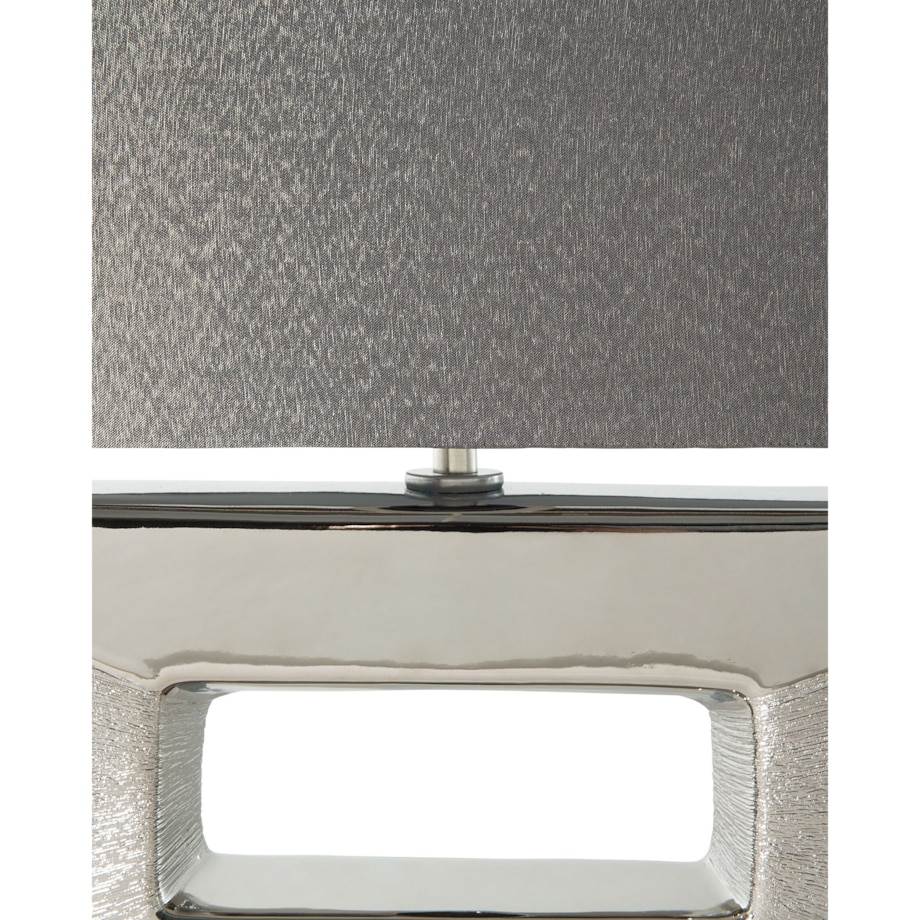 Lampka nocna porcelanowa srebrna ONYX