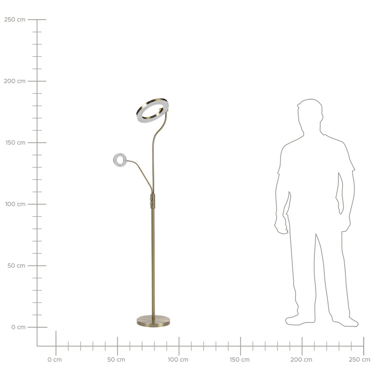 Lampa podłogowa LED AFTON Metal Mosiężny