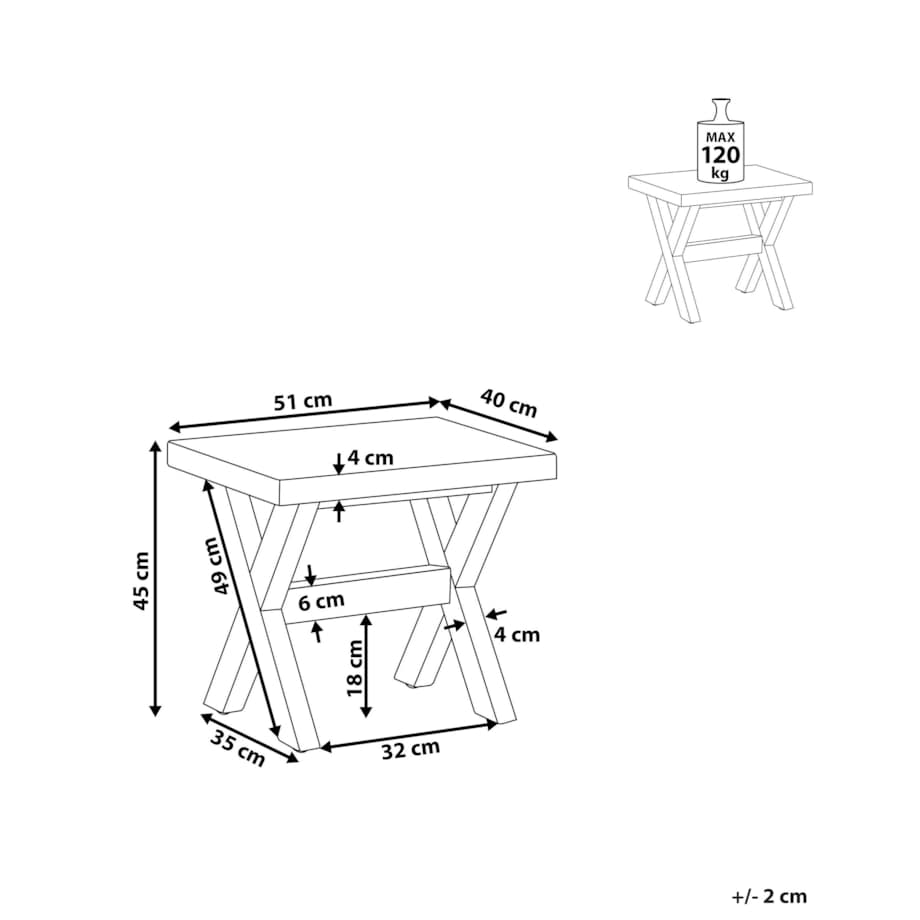 Stołek ogrodowy biały OLBIA
