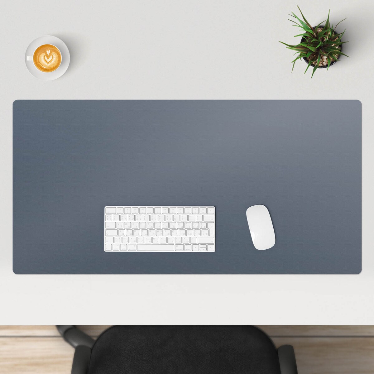 Szara mata na biurko Kolor Ciemnoniebieski, 100x50 cm