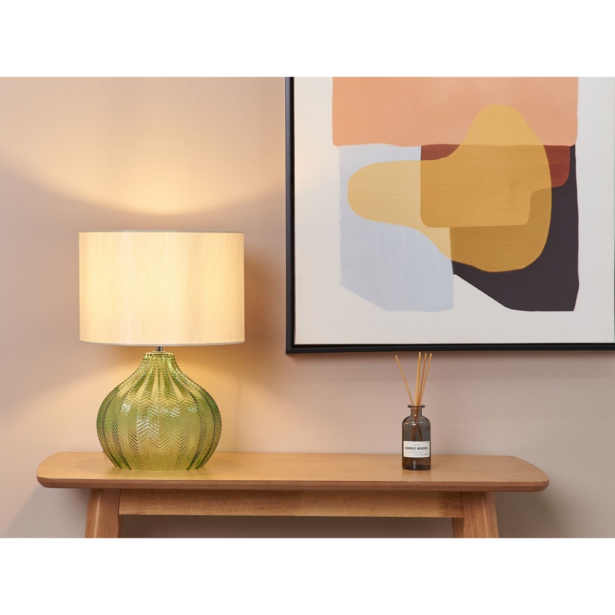 Lampa stołowa szklana zielona KEILA