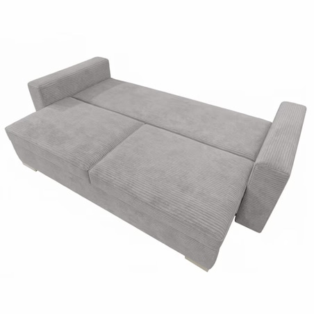 Sofa Rozkładana Kanapa z Funkcją Spania Dwuosobowa Do Salonu Szara DRAVOS
