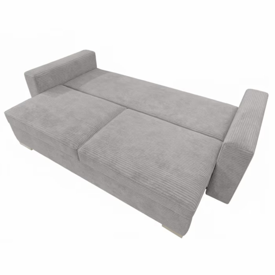 Sofa Rozkładana Kanapa z Funkcją Spania Dwuosobowa Do Salonu Szara DRAVOS