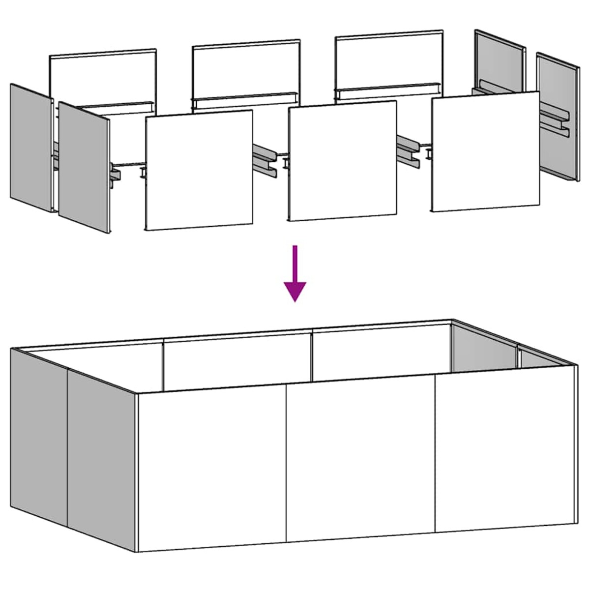 vidaXL Doniczka 120x80x40 cm Stal ocynkowana