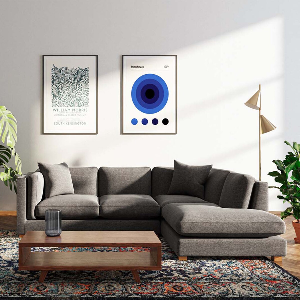 Pomo sofa narożna prawa Antracytowa