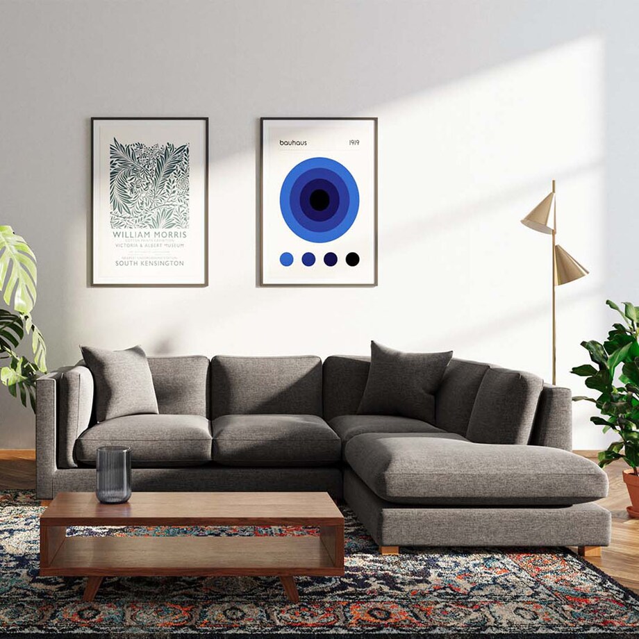 Pomo sofa narożna prawa Antracytowa