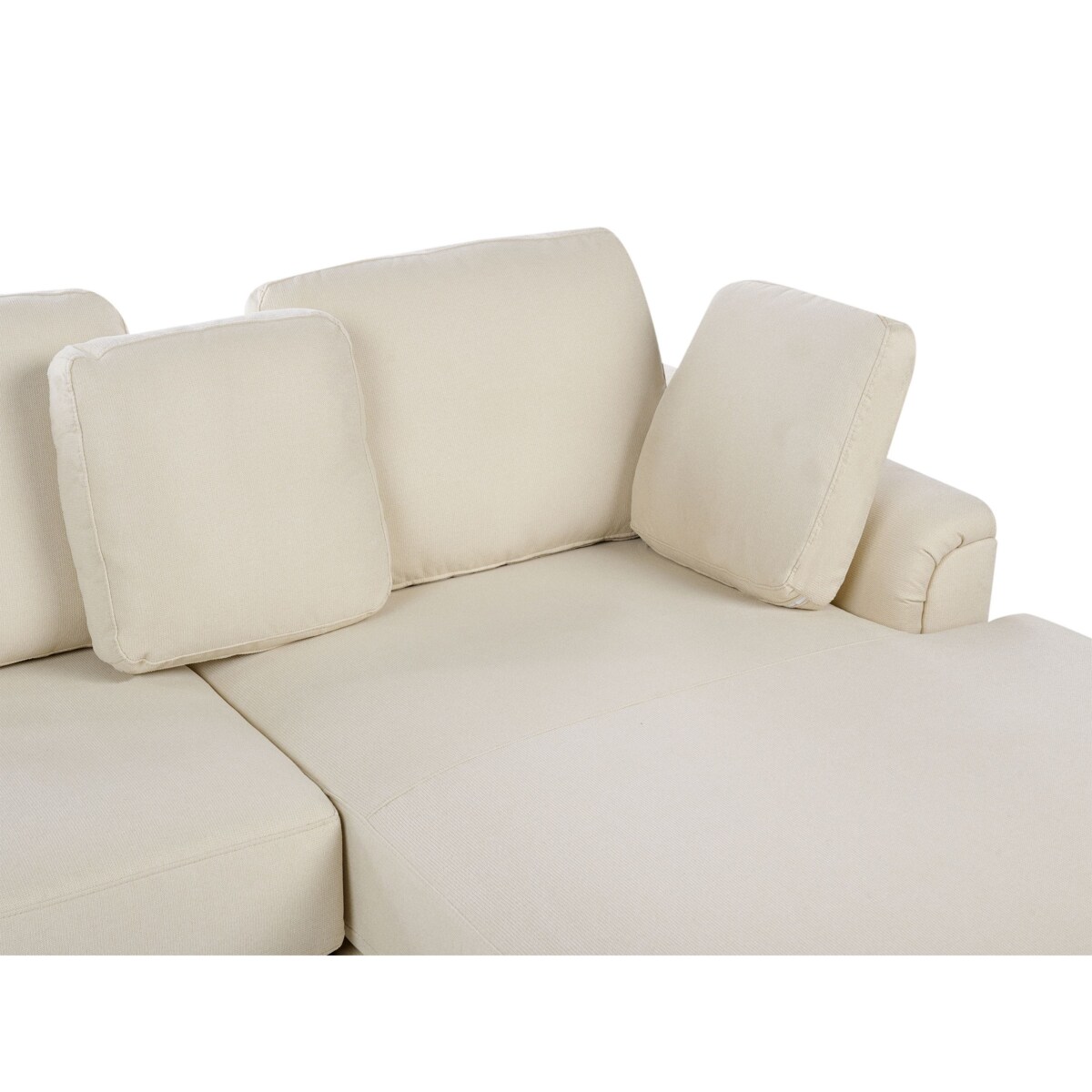 Sofa narożna lewostronna KOHLO Jasnobeżowy Tkanina Lewostronny