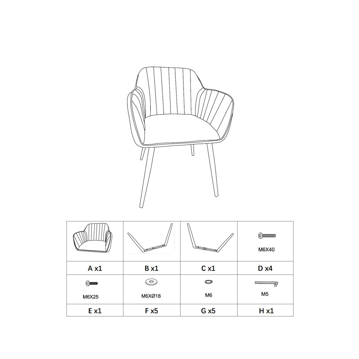 Fotel welurowy VISOCA