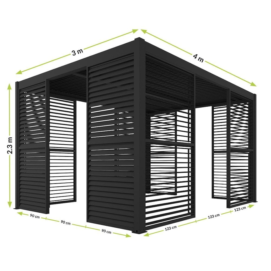 Boczny panel żaluzjowy 4m do pergoli Luxe 128x238cm aluminiowy