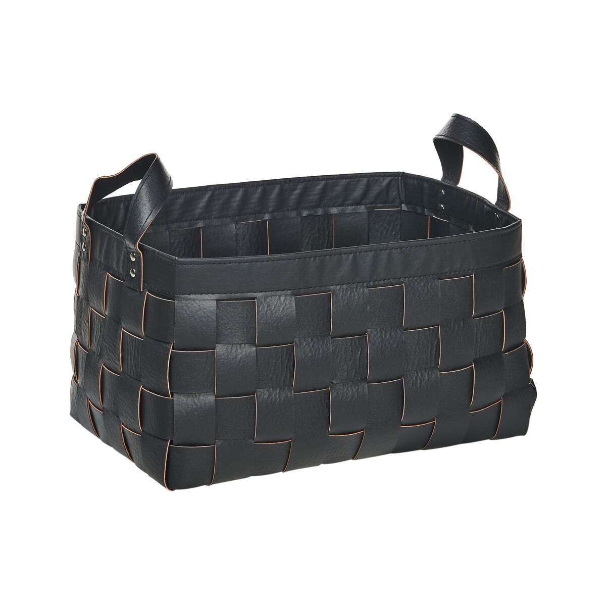 Zestaw 2 koszy z ekoskóry czarny SIPPAR