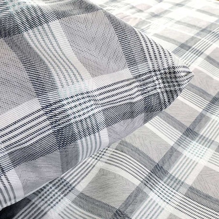Poszewka dekoracyjna bawełniana 40x40 Grid szara klasyczna krata, Cottonlove, Darymex