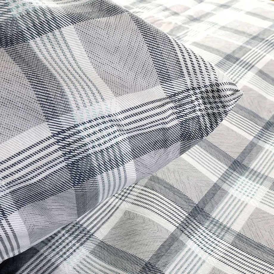 Poszewka dekoracyjna bawełniana 40x40 Grid szara klasyczna krata, Cottonlove, Darymex