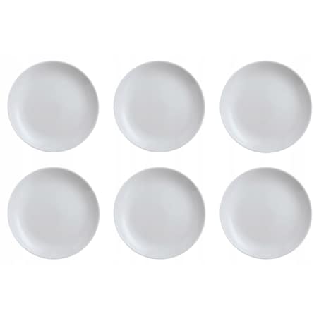 6x TALERZ PŁYTKI OBIADOWY szare 25cm LUMINARC diwali gładkie szkło na obiad