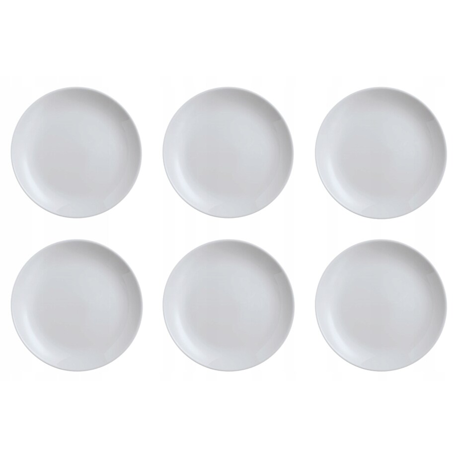 6x TALERZ PŁYTKI OBIADOWY szare 25cm LUMINARC diwali gładkie szkło na obiad