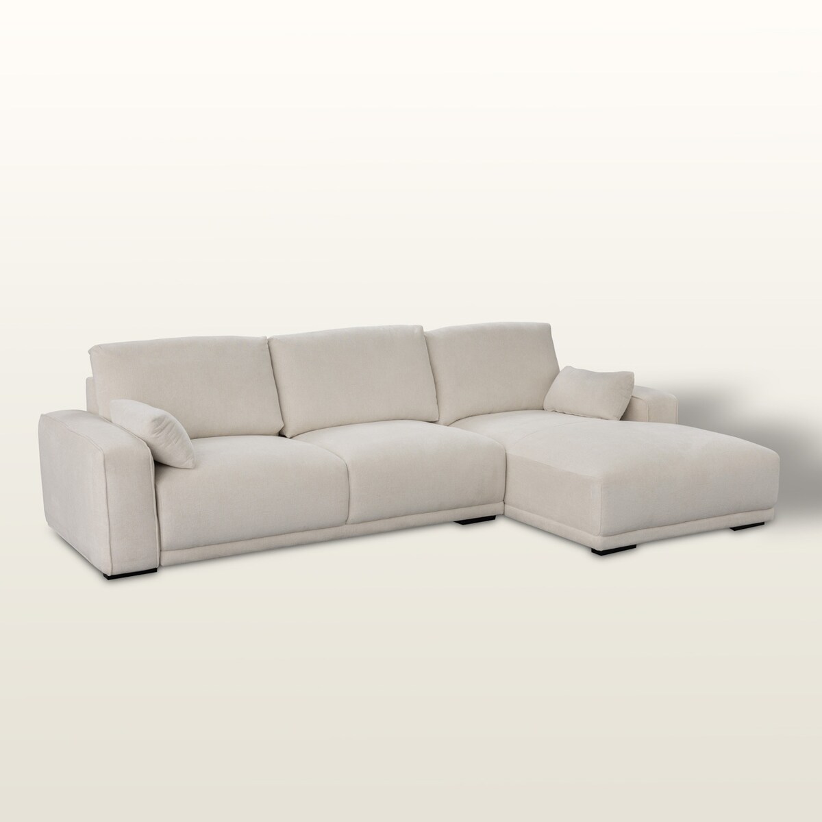 Sofa Silkeborg crème white prawa, 305x105x85 cm